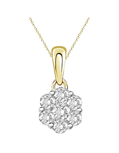 lot 91 image: 10K Gold 14 ct tw Diamond Flower Pendant