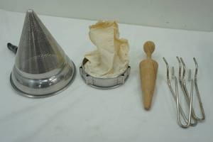 lot 132 image: Vintage Aluminum Wear-Ever Cone Sieve Strainer for canning