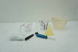 lot 177 image: Plastic Measuring Cups, Funnels and more