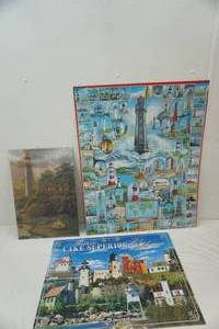 lot 220 image: Lighthouse Puzzle Lot (3ct) already put together