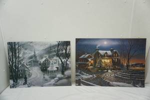 lot 222 image: Winter Scene Puzzle Lot (2ct) already put together