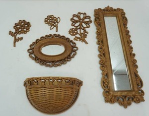 lot 20 image: Vintage Faux Wicker Decor Lot