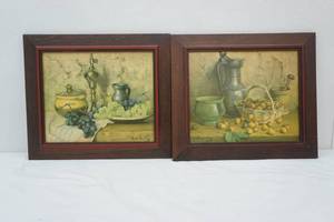 lot 28 image: Vintage Framed Art (2ct) 15.25x13.25
