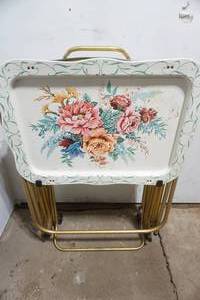 lot 234 image: Vintage TV Trays and Stand