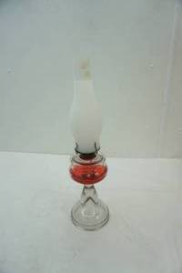 lot 248 image: Antique Oil Lamp 21 tall
