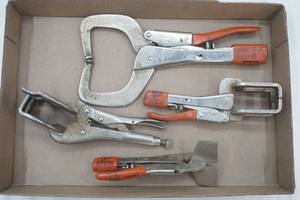 lot 303 image: Lever Wrench Variety of C-Clamps (4ct)
