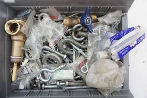 lot 336 image: Hardware Variety Lot with Organizer Bin
