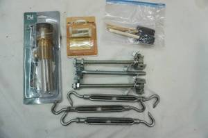 lot 340 image: Turnbuckles, Bi-Fold Door Top Roller Guide, Brass Pop-Up Drain