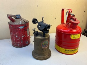 lot 117 image: Vintage Blow Torch with Gas Cans