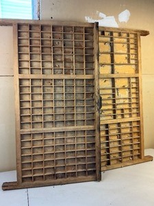 lot 128 image: Two Antique Letter Press Printer Drawers