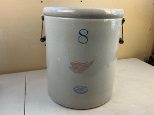 lot 136 image: 8 Gallon Red Wing Crock with Handles