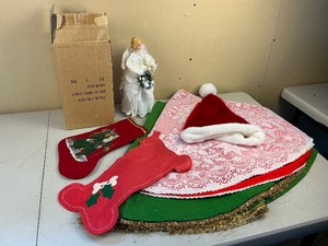 lot 220 image: Christmas Tree Skirts and Angel Tree Topper