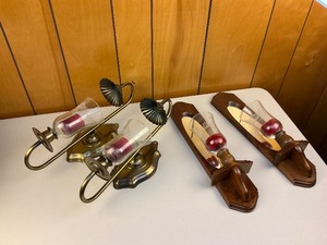 lot 69 image: Two Pair of Vintage Candle Wall Sconces