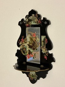 lot 63 image: Antique Victorian Mirror and Shelf