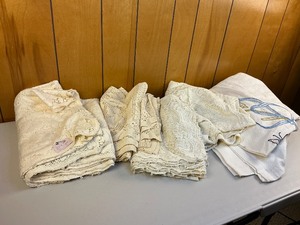 lot 240 image: Vintage Lace Tablecloth Lot