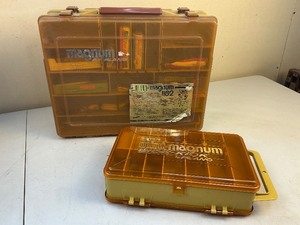 lot 149 image: Two Vintage Plano Magnum Double Sided Tackle Box with Fishing Lures and other Contents