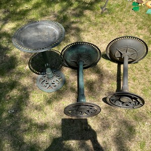 lot 187 image: Three Plastic Bird Baths