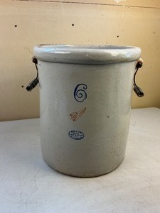 lot 135 image: 6 Gallon Red Wing Crock with Handles