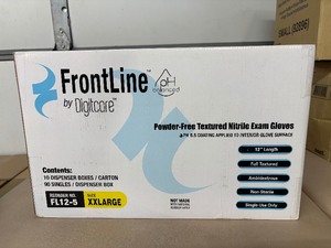 lot 60 image: 1 Case (900 each) NEW Digitcore FL12-5 FrontLine Powder-Free Textured Nitrile Exam Gloves - Size XXLarge