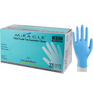 lot 56 image: 1 Case NEW Adenna MiRACLE 100% Synthetic Nitrile Powder-Free Examination Gloves - Size Small