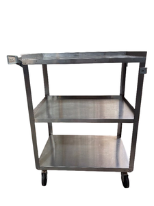 lot 17 image: Lakeside MFG. 311 2-Tier Stainless Steel Storage Supply Service Trolley Cart  Durable & Easy to Clean  Great for Medical or Industrial Use  Smooth Rolling Wheels  In Great Condition