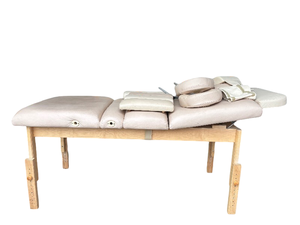 lot 24 image: MSRP $1,500 Belvedere Adjustable Back Leg Support Massage Treatment Table With Multiple Head Attachments  Sturdy And Versatile For All Your Treatment Needs