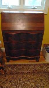 Drop front Desk with Paw Feet. 40" x 29.5" x 16.5"