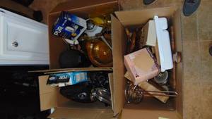 lot 21 image: 3 - Boxes of Electric Appliances, Mixer, Crock Pot, Popcorn Popper and Misc
