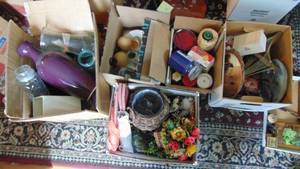 lot 35 image: 5 - Boxes of Home Decor, Vases, Candles and Misc