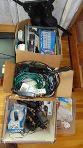 lot 47 image: 3 - Boxes of Electrical Cords, Web Camera and Misc