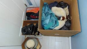 lot 54 image: Selection of Coats, Boots, Gloves and Hats