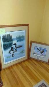 lot 66 image: 2 - Duck Prints, 1983 Canada Goose with Stamp and New Light, New Life By Derk Hanson