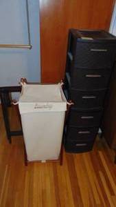 lot 79 image: Storage Drawers, Landry Basket and Luggage Rack