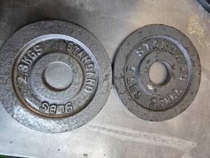 lot 63 image: A Pair of 5LB 2-inch weight Plates (Used)
