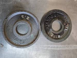 lot 69 image: A Pair of 2.5 LB 2-inch weight Plates (Used)