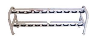 lot 21 image: Heavy-duty Cybex Commercial 2 Tier Dumbbell Rack (Used)
