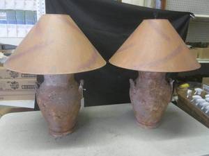 lot 5 image: (EC1) Pair of Vintage Ceramic Terra...