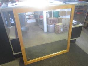 lot 71 image: (FS) Mirror with Wood Frame 39 14...