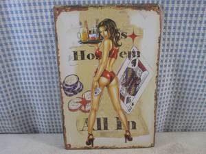 lot 107 image: (EC1) Texas Holdem All In Tin Sign...