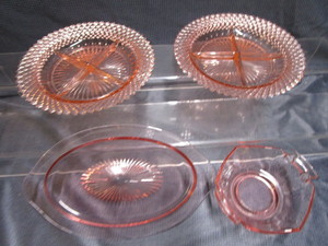 lot 28 image: Pink Depression Glass