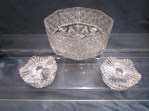 lot 74 image: Mikasa Candle Holder, Lead Glass Bowl