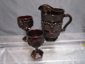 lot 95 image: Avon Cape Cod Pitcher, Goblets