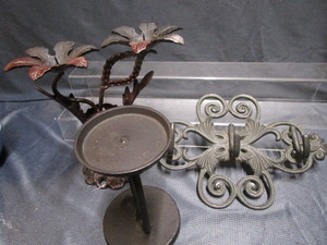 lot 98 image: Cast Hook, Candle Stands