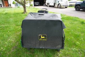 1998 John Deere 345 Lawn Mower Garden Tractor With John Deere MC519 Tow Behind Material Collection System
