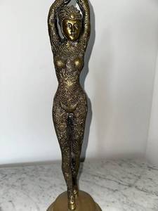 lot 38 image: Antique Style Brass Female Figurine Statue