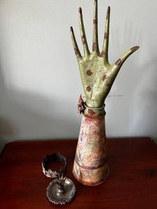 lot 91 image: Decorative Hand and Base with Floral Leaf Motif