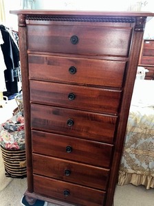 lot 95 image: Tall Wooden Chest of Drawers with 7 Drawers