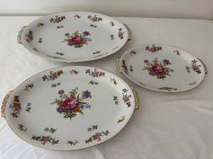 lot 477 image: Set of 3 Harmony House Dresdania Fine China Serving Platters