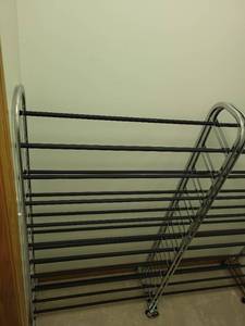 lot 301 image: Chrome-Plated Adjustable Shoe Rack Organizer