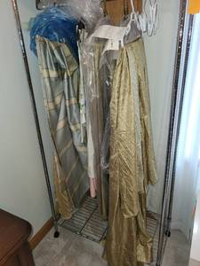 lot 321 image: Collection of Assorted Curtain Panels in Various Designs and Fabrics